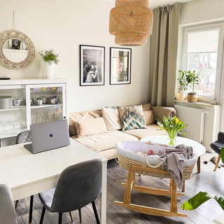 Couffin Moïse en Osier Naturel & Support à bascule - Mokee