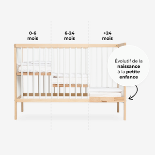Mini Lit Bébé | 60 x 120 | Hêtre Naturel