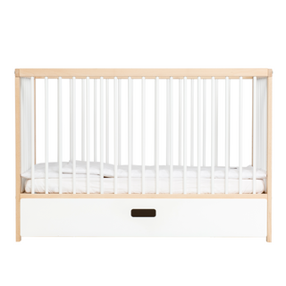 Mini Lit Bébé avec Tiroir | Hêtre Blanc - Mokee