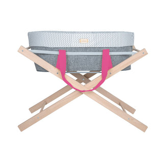 Couffin WoolNest & Support Hêtre Naturel | Rose Mauve - Mokee