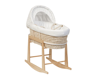 Couffin en Osier & Mini Lit Bébé en Hêtre Naturel - Mokee