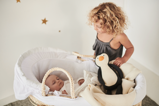 Couffin en Osier & Mini Lit Bébé en Hêtre Naturel - Mokee