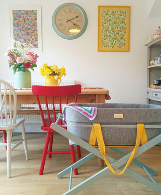 Couffin WoolNest & Support Hêtre Naturel | Jaune - Mokee