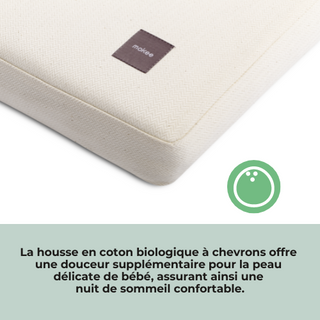 Mini Lit bébé | Pack Premium Naturel 4 en 1 | Hêtre Blanc