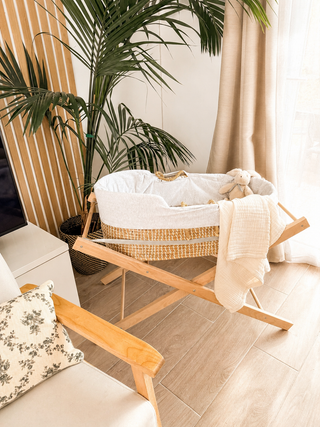 Couffin Jonc de mer & Support Naturel | Vert