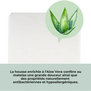 Mini Lit Bébé Évolutif avec matelas aloe vera | Menthe