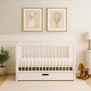 Mini Lit Bébé | 60 x 120 | Blanc