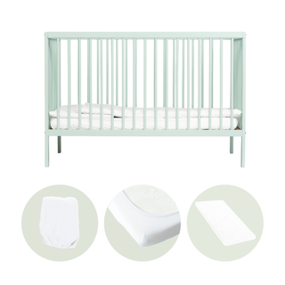 Mini Lit bébé | Pack Essentiel 4 en 1 | Menthe