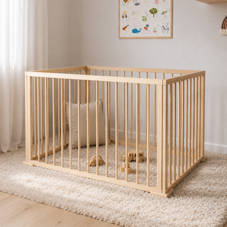 Parc Bébé en Bois Pliant | Hêtre Naturel
