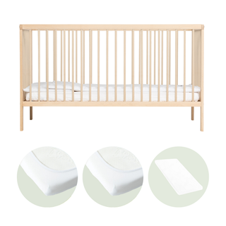 Midi Lit bébé avec Matelas Aloe Vera | Hêtre Naturel