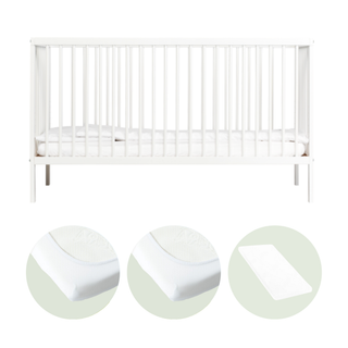 Midi Lit bébé avec Matelas Aloe Vera | Blanc