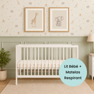 Mini Lit bébé avec Matelas Respirant | Blanc