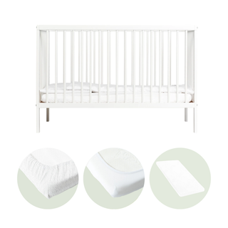 Mini Lit bébé avec Matelas Aloe Vera | Blanc