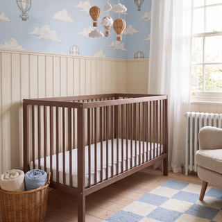 Mini Lit bébé avec Matelas Respirant | Noyer