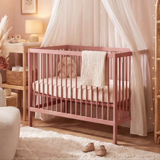 Mini Lit Bébé avec Tiroir | Vieux Rose