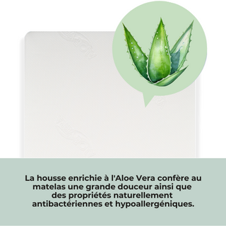 Midi Lit Bébé Évolutif avec matelas aloe vera | Blanc