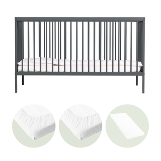 Midi Lit bébé | Pack Essentiel 4 pièces | Bleu Foncé