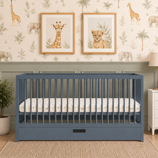 Midi Lit Bébé avec Tiroir | Bleu Grisé