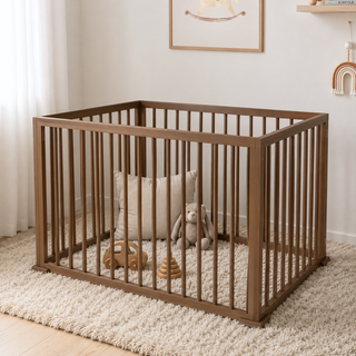 Parc Bébé en Bois Pliant | Noyer