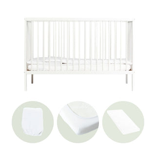 Mini Lit bébé | Pack Essentiel 4 en 1 | Blanc