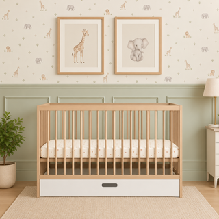 Mini Lit Bébé avec Tiroir | Hêtre Naturel