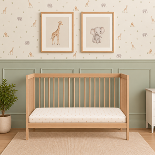 Mini Lit bébé avec Matelas Naturel | Hêtre Naturel