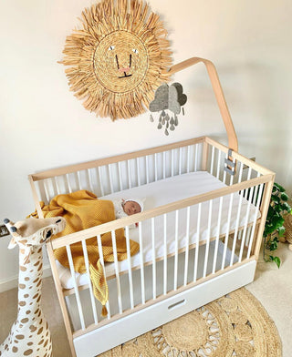 Mini Lit Bébé | Hêtre Blanc (60 x 120) - Mokee