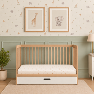 Mini Lit Bébé avec Tiroir | Hêtre Naturel