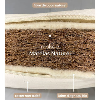 Mini Lit Bébé Évolutif avec tiroir et matelas naturel | Blanc