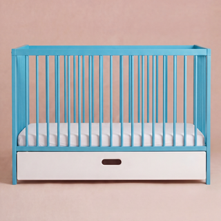 Mini Lit Bébé avec Tiroir | Bleu Océan