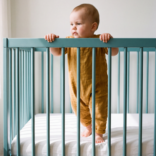 Mini Lit Bébé avec Tiroir | Bleu Océan
