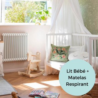 Mini Lit bébé avec Matelas Respirant | Blanc