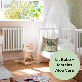 Mini Lit bébé avec Matelas Aloe Vera | Blanc