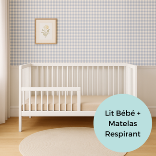 Midi Lit Bébé avec Matelas Respirant | Blanc