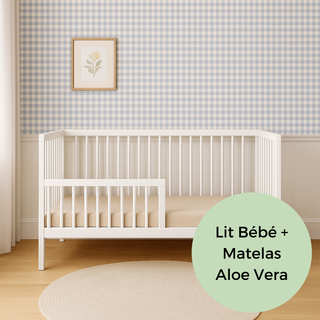Midi Lit bébé avec Matelas Aloe Vera | Blanc