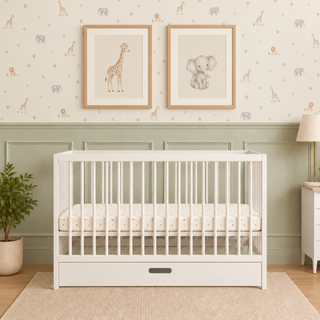 Mini Lit Bébé avec Tiroir | Blanc